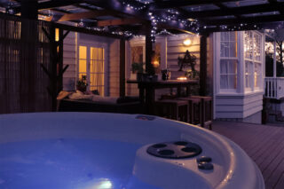 The Intimate Ape Men's Retreat Bar and spa at night