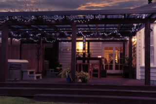 The Intimate Ape Men's Retreat Bar at night